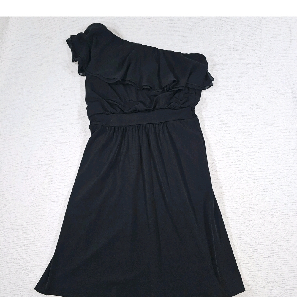 Asymmetrical One Shoulder A-line Dress Sz 2 Pockets Cocktail Event Wedding LBD